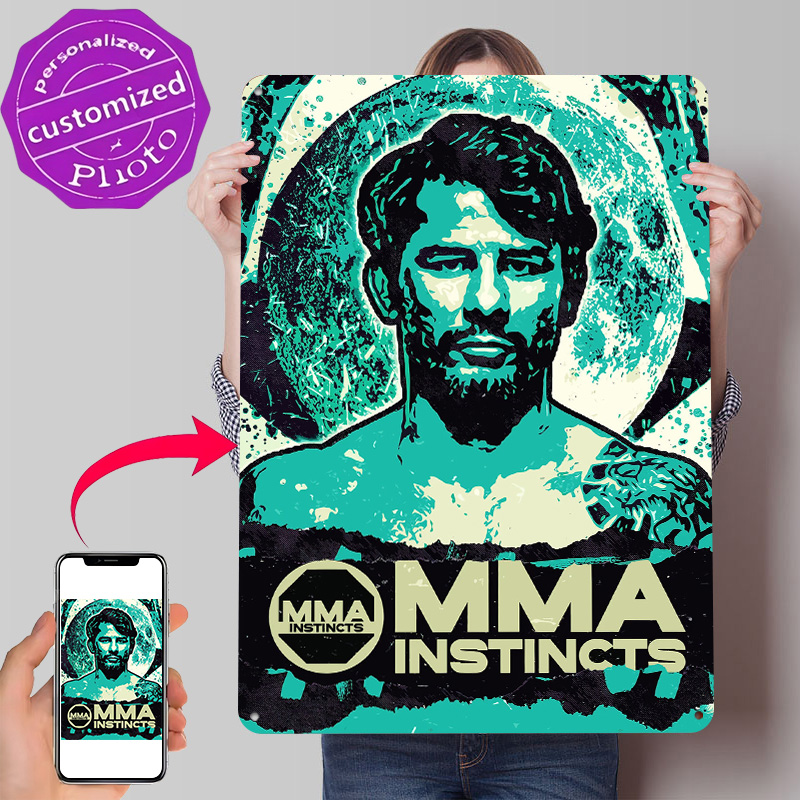 Retro Poster Gaming - MMA Instincts Fighter 3D Printed Texture