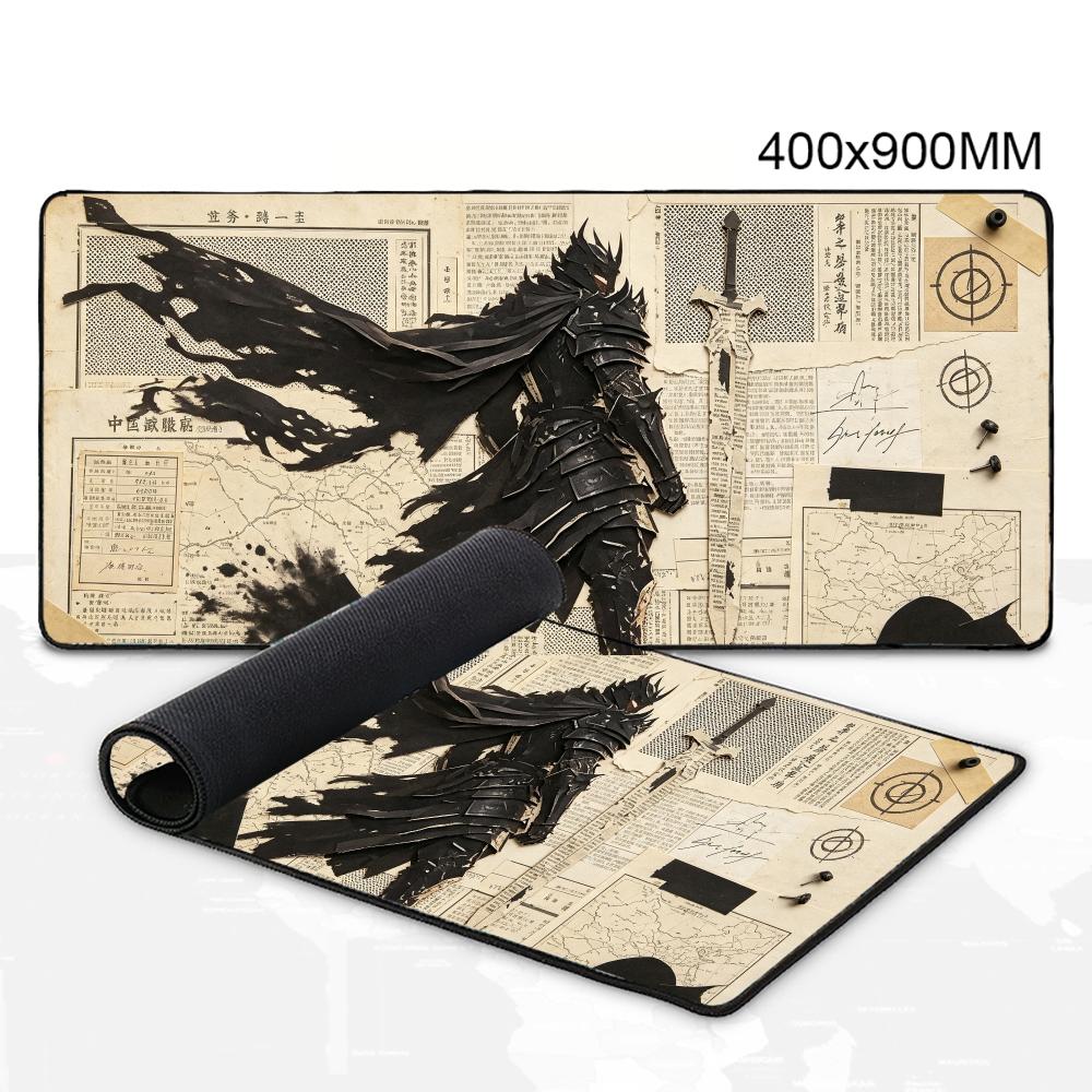 Retro Knight Gaming - Retro Collage Black Armor Knight Desk