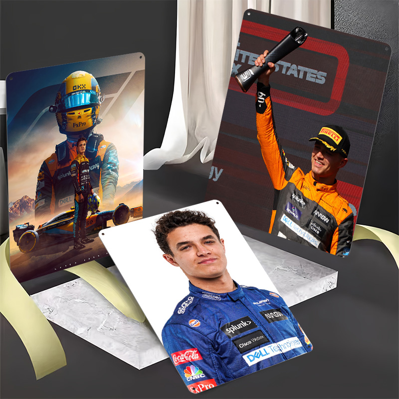Lando Norris Racing Metal Post - Retro Poster Gaming review and price