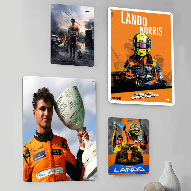 Lando Norris Racing Metal Post - Retro Poster Gaming review and price