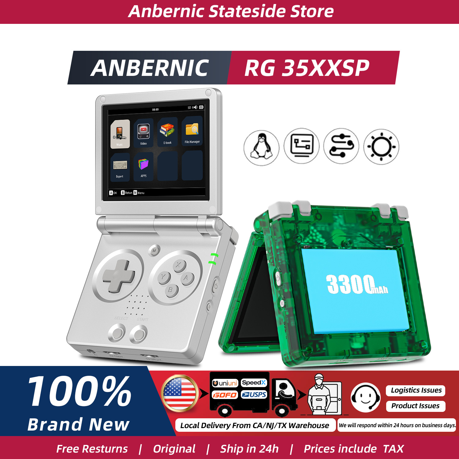 ANBERNIC RG35XXSP FILP 3.5 Inc - Retro Gaming Years review and price
