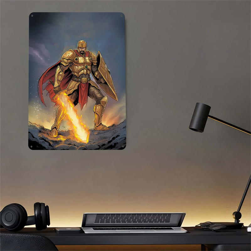 Golden Knight With Flaming Swo - Retro Knight Gaming review and price